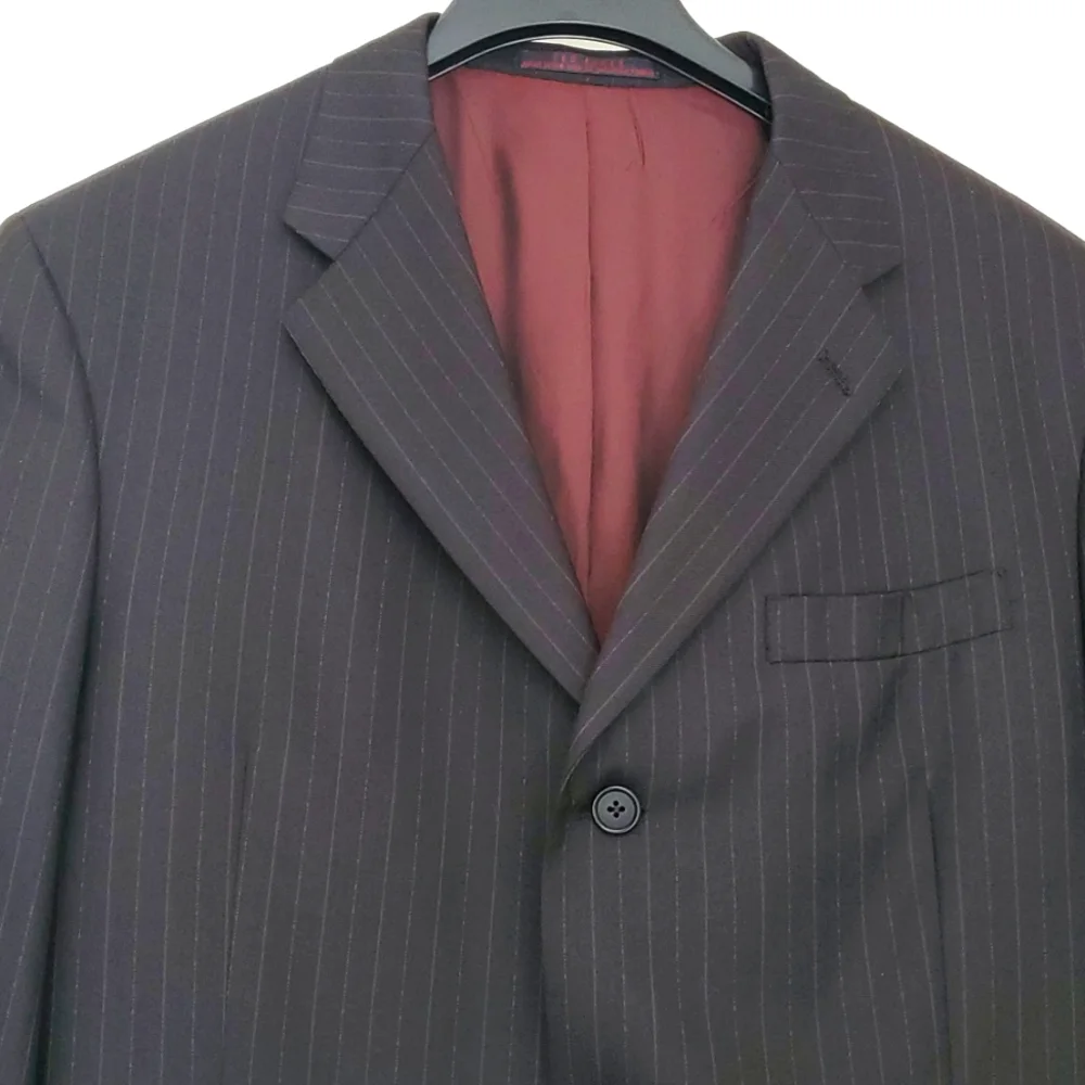Ted Baker Black Endurance Pinstripe 3 Button Blazer Sz 44R‎